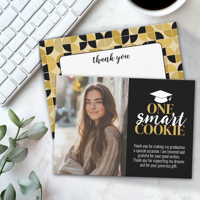 En smart cookie - Studenten Tack - Foto (Custom Graduation Thank You Card with Photo)