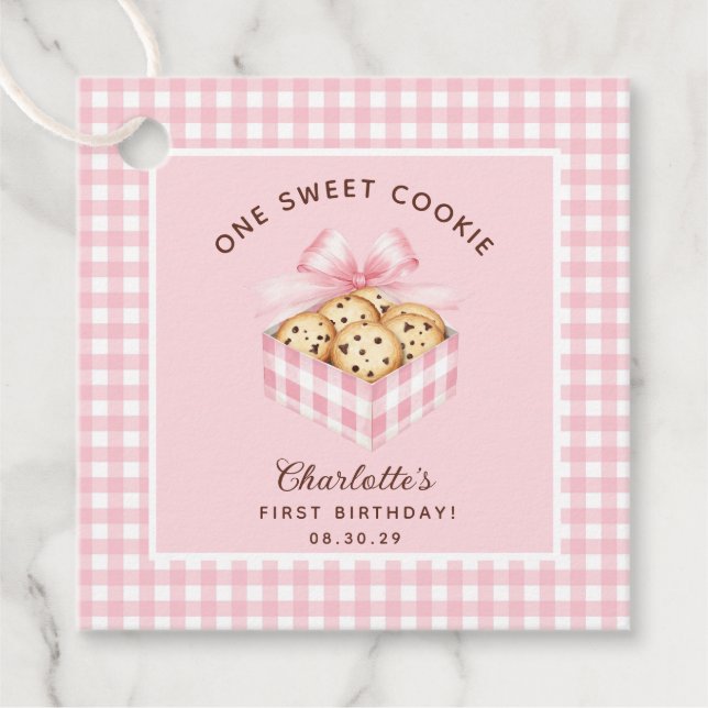 En smart cookie-tjej första födelsedag gåvor etiketter (Framsida)