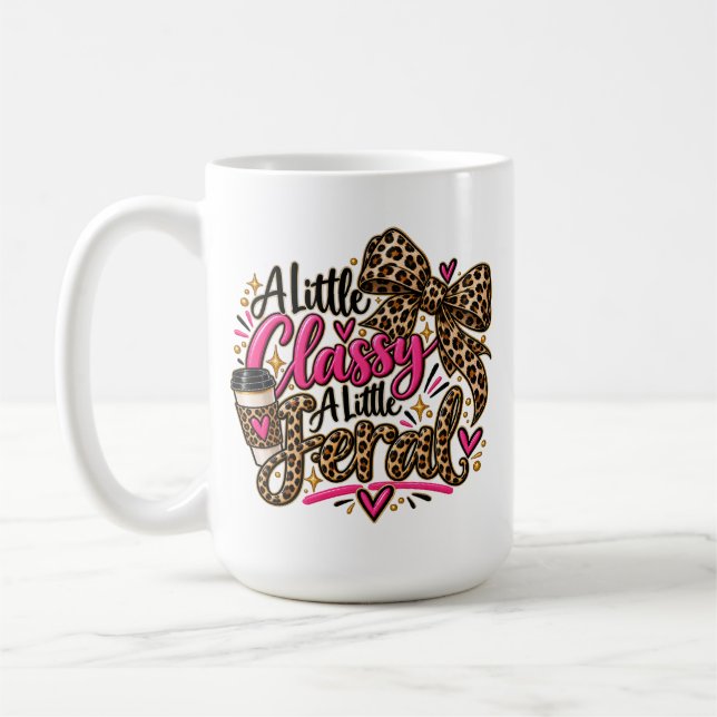 En Smula Klassig, En Smula Vild Leopardtryck Kaffemugg (Vänster)
