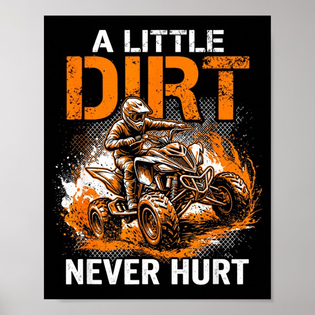 En smula smuts skadade inte quad 4-hjuling atv-åkn poster (Framsidan)