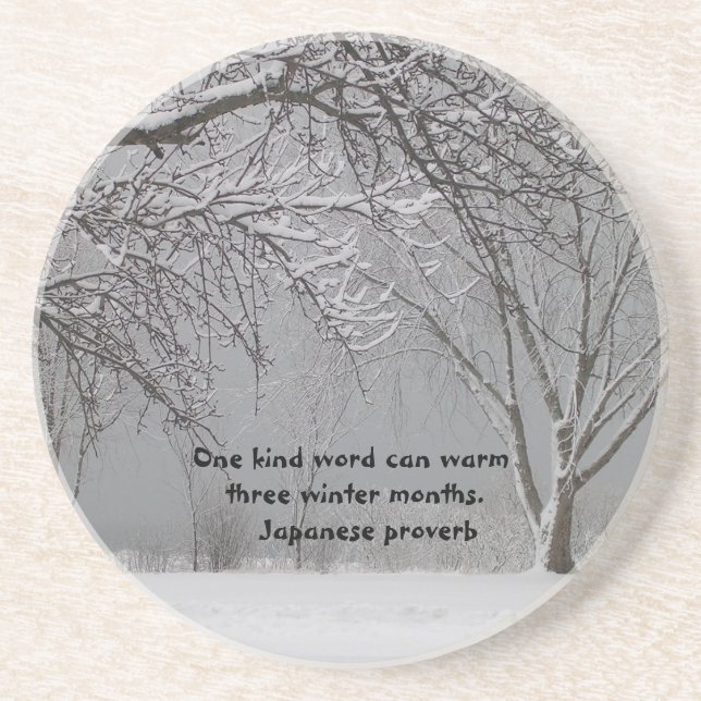 En snäll ord-Japan Proverb Underlägg Sandsten (Framsidan)