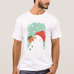 En snögubbe som hänger en prydnad på ett träd t shirt