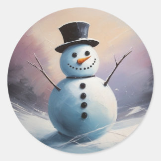 En snöig dagdröm-sticker runt klistermärke