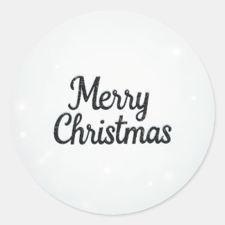 en snöig God jul Runt Klistermärke