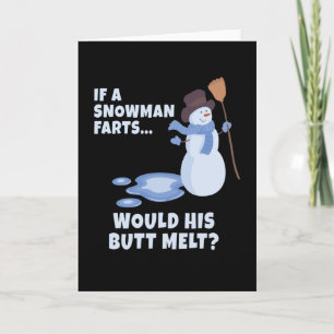 En Snöman Fartar Jul Snömannen Kort