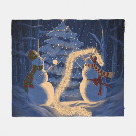 En snömannajul fleecefilt
