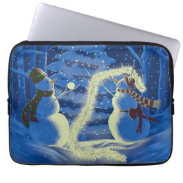 En snömannajul laptop fodral
