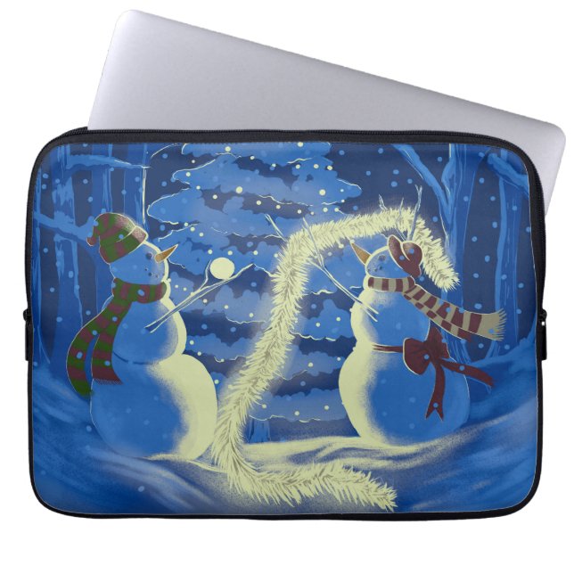 En snömannajul laptop fodral (Framsidan)