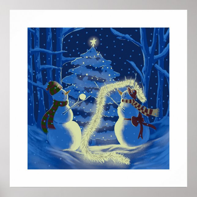 En snömannajulplakat poster (Framsidan)