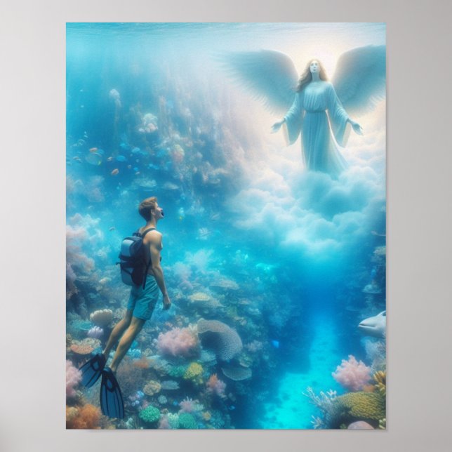 En snorkeler förvånade sig över att se en ängel i  poster (Framsidan)