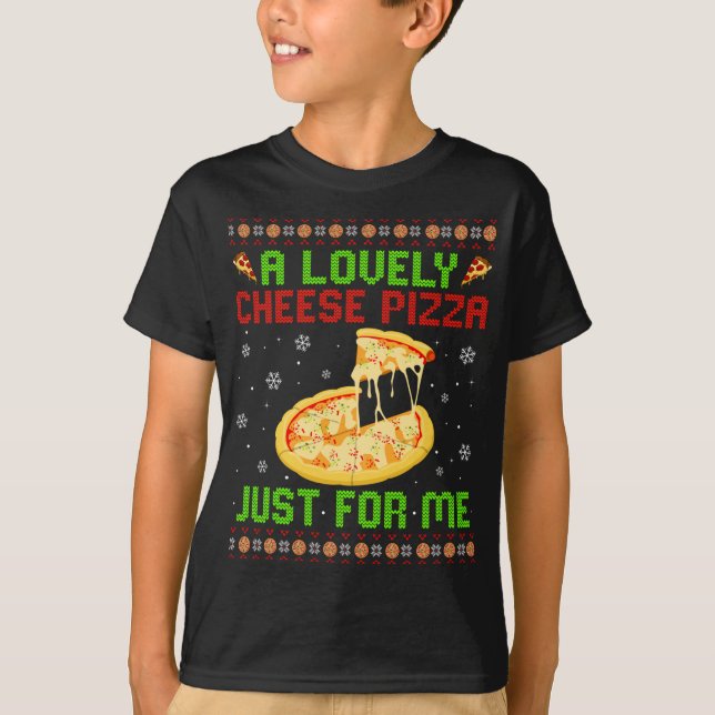 En snygg ost, Pizza, en fin ugly Julafton Sweater T Shirt (Framsida)