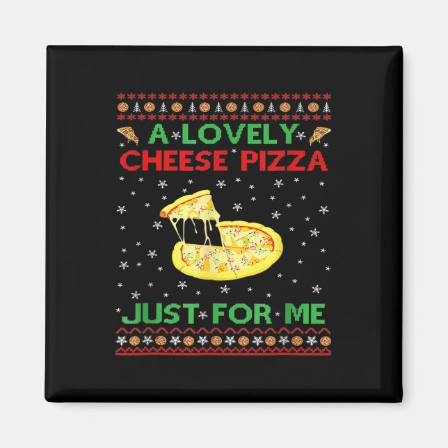 En snygg ost Pizza Ensam Funny Kevin X Mas Home Magnet (Framsidan)