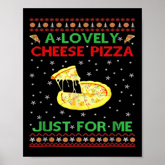 En snygg ost Pizza Ensam Funny Kevin X Mas Home Poster (Framsidan)