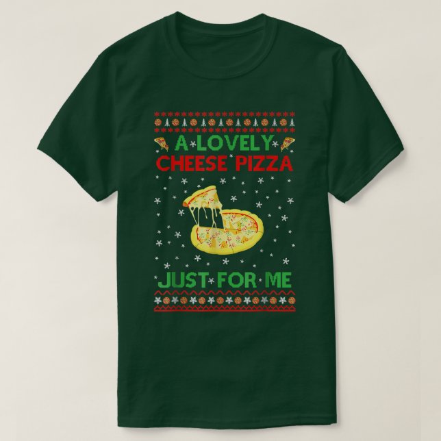 En snygg ost Pizza Ensam Funny Kevin X-Mas Home T Shirt (Design framsida)