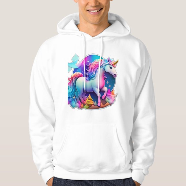 En snygg Unicorn-symbol Hoodie (Framsida)