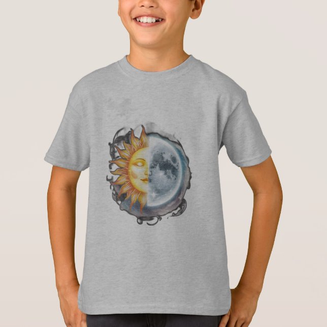 En sol och måne smälta samman t shirt (Framsida)