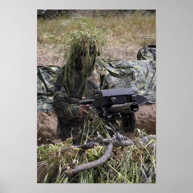 En soldat med MK-19-granatkastare Poster (Framsidan)