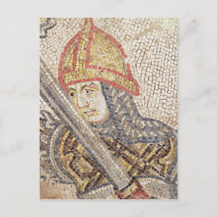 En soldat med svärd vykort