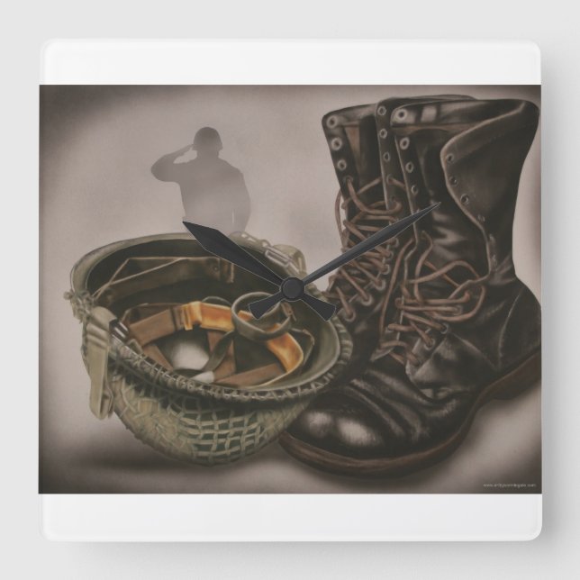 En soldat temat militärklocka fyrkantig klocka (Framsida)