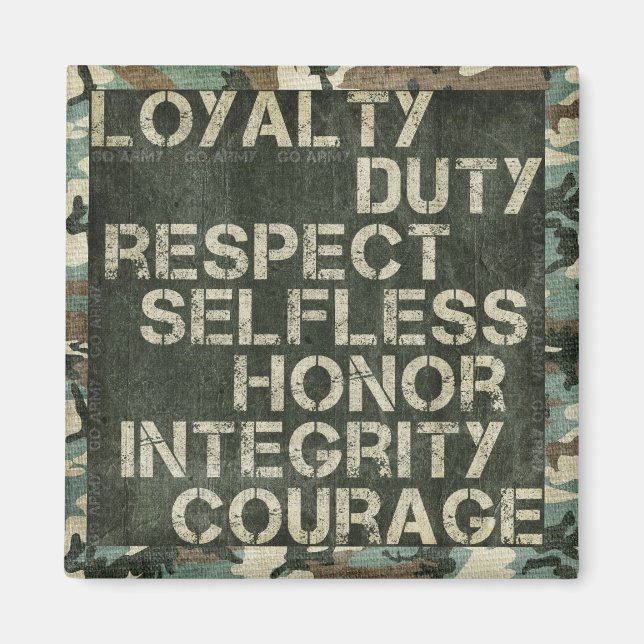 En soldats värden magnet (Framsidan)