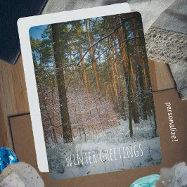 En solig vinterdag i gräs julkort