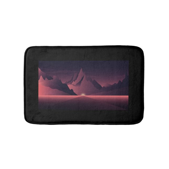 En solnedgång i bergsområden badrumsmatta (Framsidan)