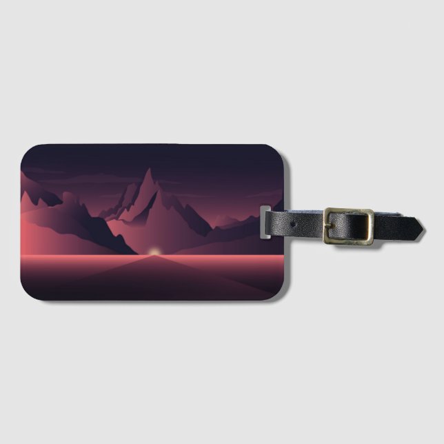 En solnedgång i bergsområden bagagebricka (Framsida horisontal)