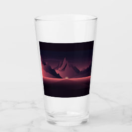 En solnedgång i bergsområden glaskopp