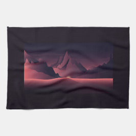 En solnedgång i bergsområden kökshandduk