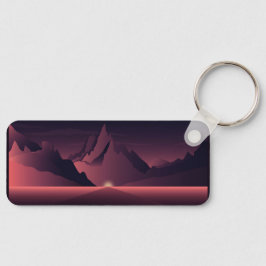 En solnedgång i bergsområden nyckelring