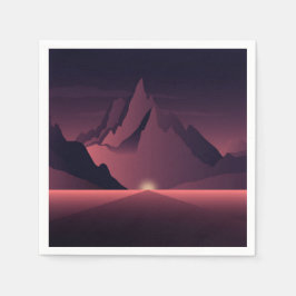 En solnedgång i bergsområden pappersservett