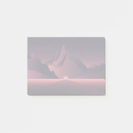 En solnedgång i bergsområden post-it block