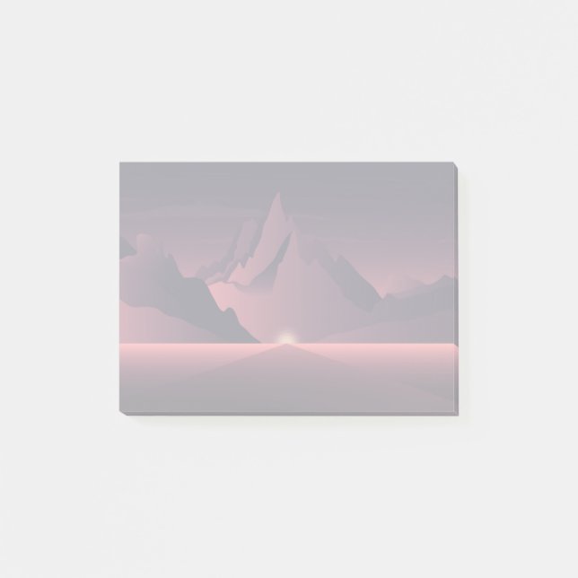En solnedgång i bergsområden post-it block (Framsida)