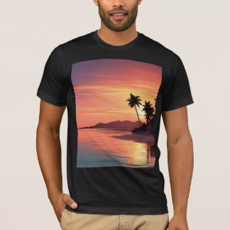 En solnedgång på stranden t shirt