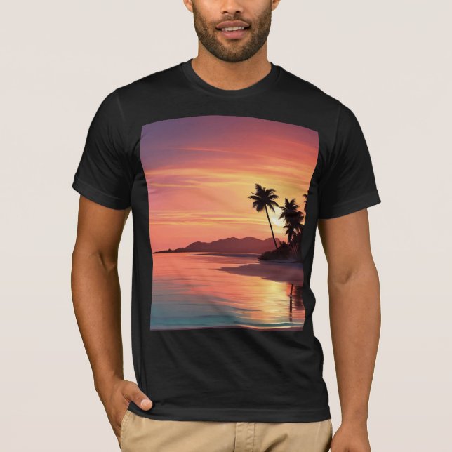 En solnedgång på stranden t shirt (Framsida)