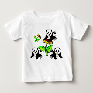 En solros och Pandabjörnar Tee Shirt