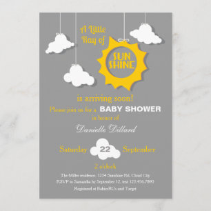 En solstråle Baby Shower-inbjudan Inbjudningar