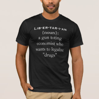 En som tror på läran om viljans frihet {noun}: t-shirt