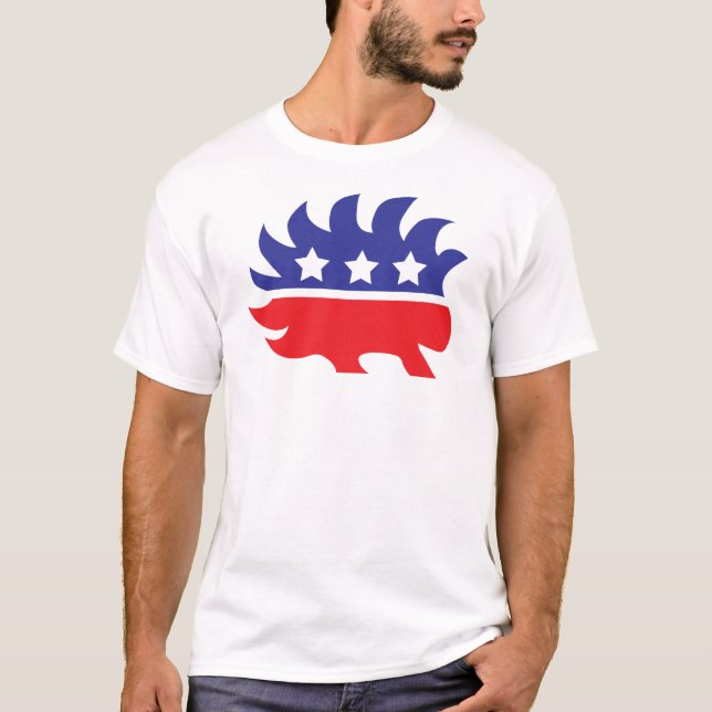 en som tror på läran om viljans frihetporcupine t shirt (Framsida)