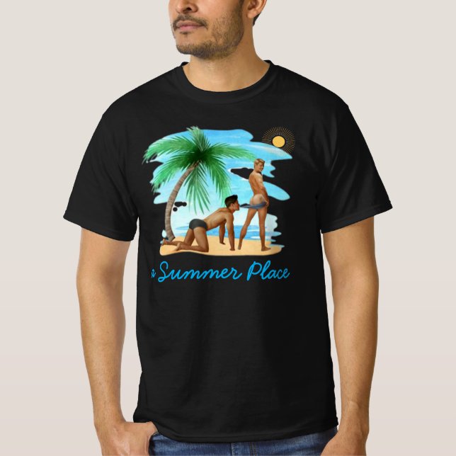 En sommar-plats (HBTQ-tema) T-shirt (Framsida)