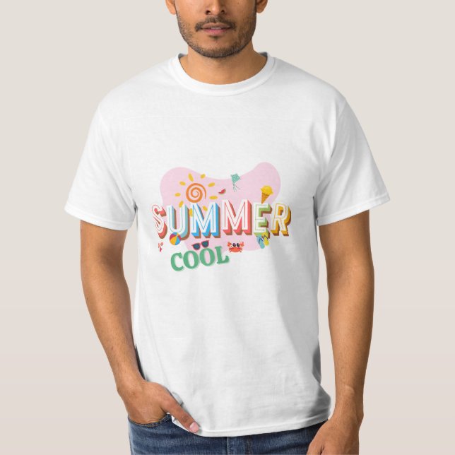En sommar-tema T-shirt. T Shirt (Framsida)