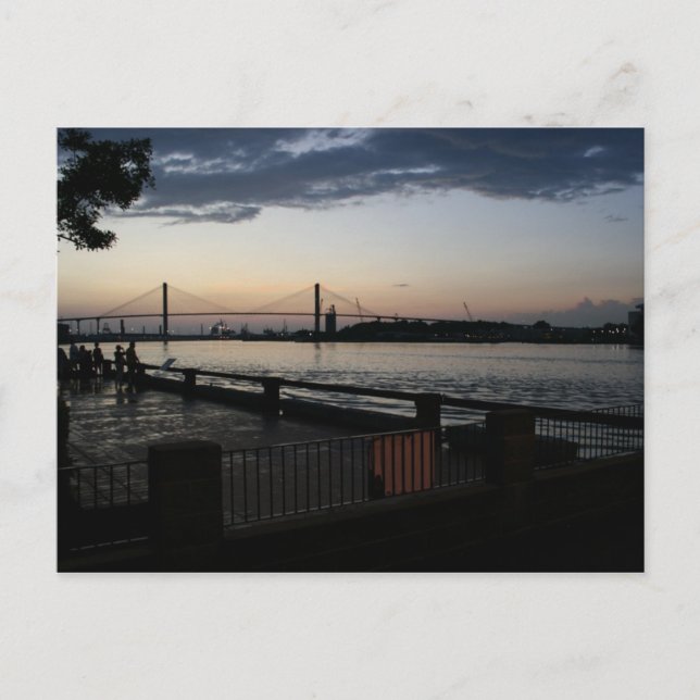 En sommaraftonsvy i Savannah Georgia Vykort (Framsida)