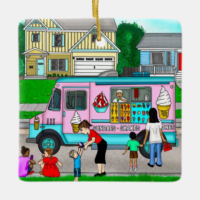 En sommardag i Hett | En vismisk illustration Julgransprydnad Keramik (Framsida)