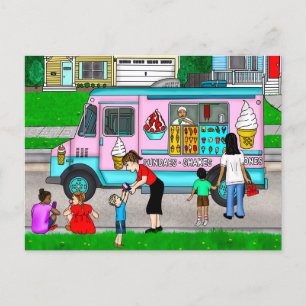 En sommardag i Hett En vismisk illustration Vykort