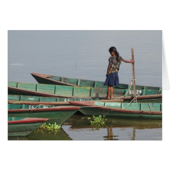 En sommardag i Phewa Sjö Hälsningskort (Framsidan Horizontal)