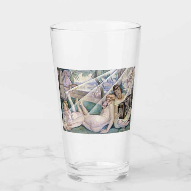 En sommardag (vackra kvinnor i Sol) Glaskopp (Framsida)