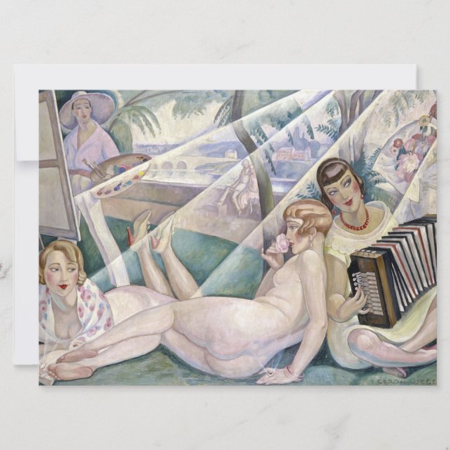 En sommardag (vackra kvinnor i Sol) Kort (Framsida)