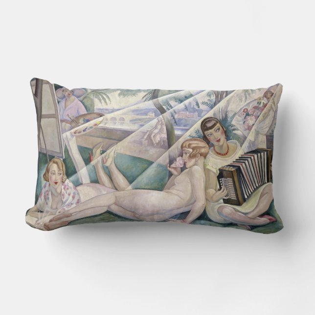 En sommardag (vackra kvinnor i Sol) Lumbarkudde (Framsida)