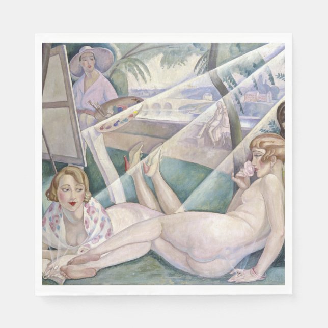 En sommardag (vackra kvinnor i Sol) Pappersservett (Framsidan)