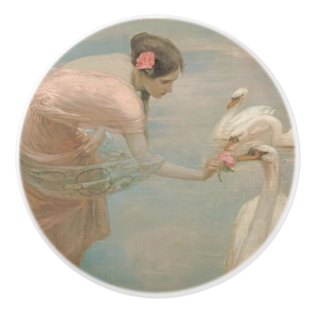 En sommarmorgon av Rupert Bunny (1897) Knopp (Framsidan)